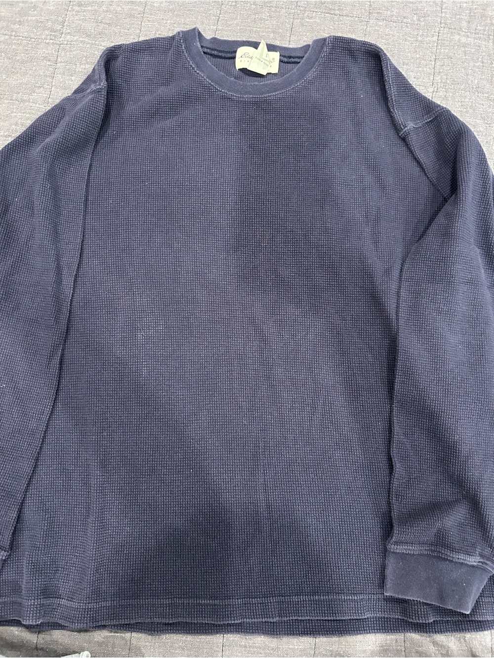 Eddie Bauer Men's Navy Waffle-Knit Crewneck Sweater
